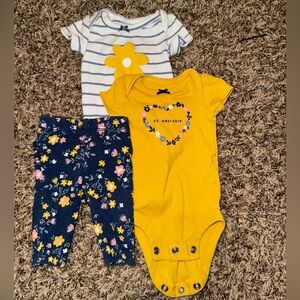 Preemie girls outfit set